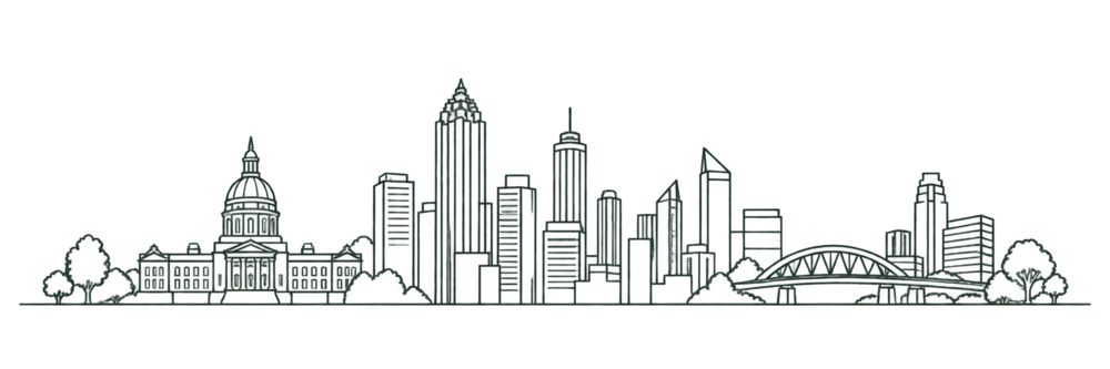 Atlanta skyline line illustration