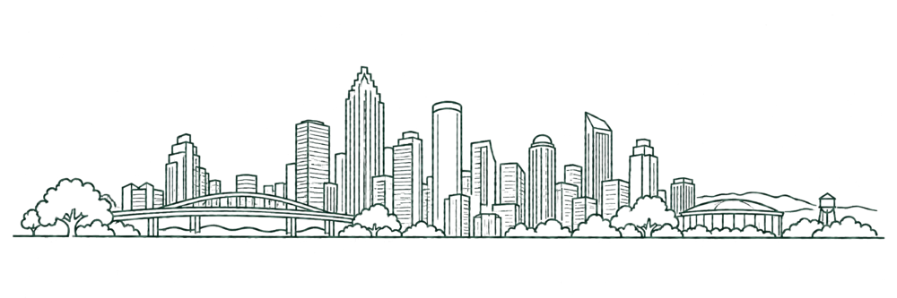 Houston skyline line illustration