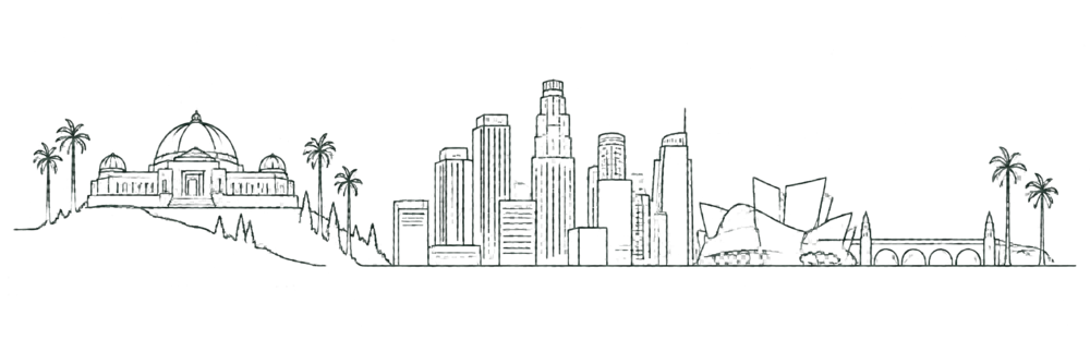 Los Angeles skyline line illustration