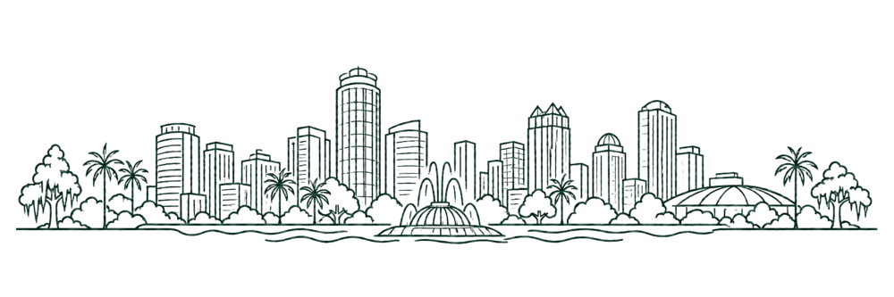 Orlando skyline line illustration