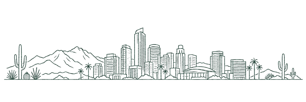 Phoenix skyline line illustration